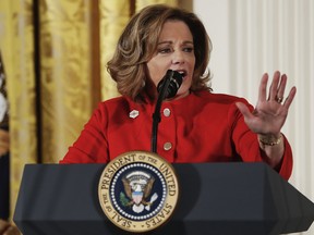 K.T. McFarland speaks at the Women's Empowerment Panel, at the White House in Washington