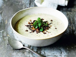 Copenhagen food writer Trine Hahnemann uses capers, almonds, breadcrumbs and some watercress to brighten up each serving of her Cauliflower Soup.