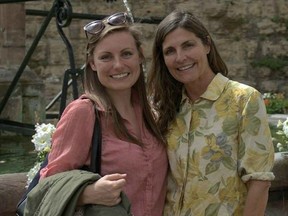 Cathleen McDonough, right, with unidentified woman.