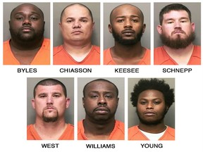 All seven bounty hunters and bail bondsmen have been indicted on first-degree felony murder, attempted second-degree murder, kidnapping and other charges