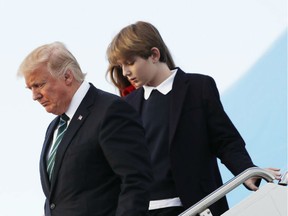 Barron Trump, the youngest son of U.S. President Donald Trump and the only child of Melania Trump.