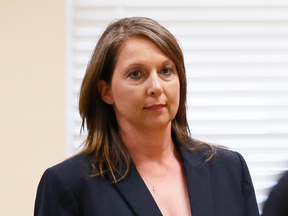 Betty Shelby leaves court on May 12, 2017.