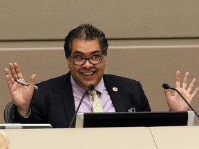 City of Calgary Mayor Naheed Nenshi speaks during council on Monday April 24, 2017.