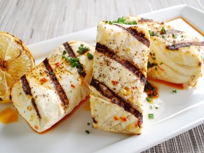 Spicy lemon halibut is an ideal choice for cooking on the grill.