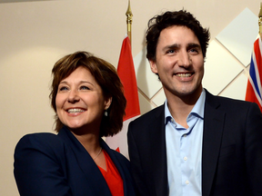 B.C. Premier Christy Clark and Prime Minister Justin Trudeau during a meeting in March.