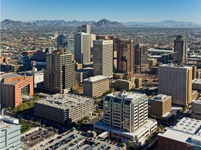 An aerial view of Phoenix, Arizona.