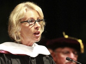 U.S. Secretary of Education Betsy DeVos delivers the commencement address to Bethune-Cookman University graduates at the Ocean Center in Daytona Beach, Fla.