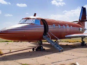 An undated photo shows a private jet once owned by Elvis Presley, on a runway in New Mexico. The plane sold for US$430,000 on May 27, 2017.