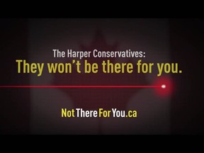 A screengrab from an anti-Harper ad from Engage Canada