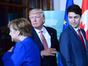 German Chancellor Angela Merkel, United States President Donald Trump and Prime Minister Justin Trudeau at the recent G7 Summit in Taormina, Italy. 