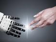 Robot human hand connection