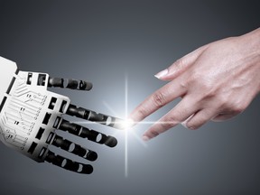 Robot human hand connection