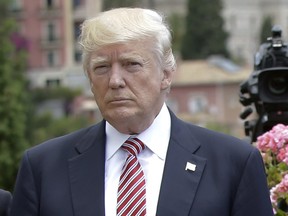 President Donald Trump during the G7 meeting in Taormina, Italy, Friday, May 26, 2017