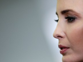 Ivanka Trump looks on during a visit of the Siemens Technik Akademie after she participated in the W20 Summit in Berlin on April 25, 2017.