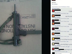 A screen shot of an illicit weapon for sale on Facebook in Libya
