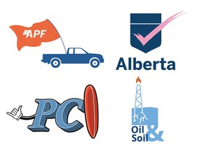 Four suggested logos for Alberta's new united conservative party.