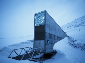 This is a March 2. 2016  file photo of an exterior view of the Svalbard Global Seed Vault, the secure seed bank on Svalbard, Norway.