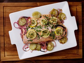 Roasted Tomatillo Salmon.