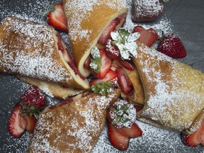 Bonnie Stern's Puff Pancake with Strawberries.