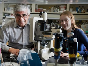 Biochemist Dr. Eleftherios Diamandis and student Clare Fiala, who co-authored a recent paper describing how the concept of peer review is being challenged, in some cases ignored.