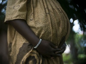 A 31-year-old woman in the Central African Republic, who said she was impregnated by a Ugandan soldier deployed to Obo, May 7, 2017