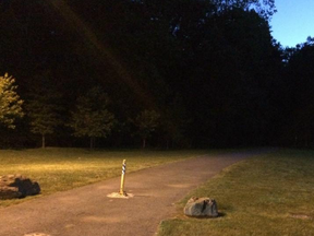 Christian Villagran Morales was lured down this path into a wooded park in Gaithersburg, Md., where he was stabbed 153 times.