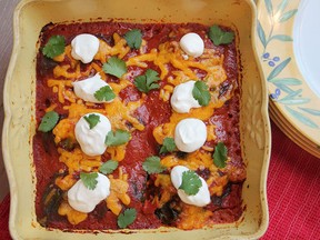 Try this recipe for enchiladas, and once you master the roll-up technique, try swapping chard leaves for pasta in Italian dishes like manicotti.