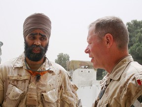 A May 16, 2008 photo in Kandahar City, Afghanistan, when Brig. Gen. Jon Vance sought out Lt.-Col. Harjit Singh Sajjan.