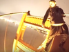 A screenshot from teenagers' video who climbed to the summit of the Golden Gate Bridge and performed stunts.