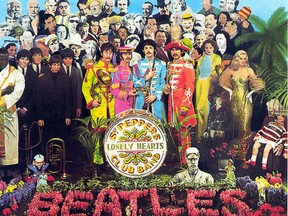 Five decades on, the brightly coloured line-up of John, Ringo, Paul and George surrounded by a celebrity motley crew remains instantly recognisable.