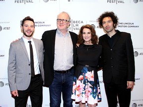Tyler Ross, Tracy Letts, Debra Winger and Azazel Jacobs attend the "The Lovers" premiere at BMCC Tribeca PAC on April 22, 2017 in New York City.