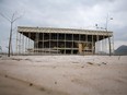 A view from the mostly abandoned Olympic Aquatics stadium at the Olympic Park on May 20 in Rio de Janeiro, Brazil.