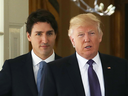 Prime Minister Justin Trudeau with U.S. President Donald Trump during a meeting at the White House in February 2017.