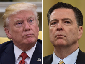 U.S. President Donald Trump and former FBI director James Comey.