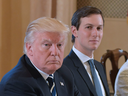 U.S. President Donald Trump with Jared Kushner, his son-in-law and senior advisor, in Rome on May 24, 2017.