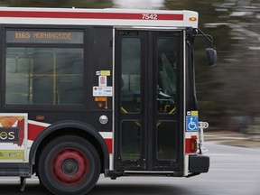 A file photo of a TTC bus in Toronto.