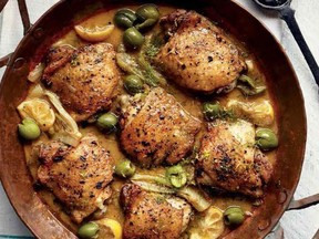 Provençal seasonings flavour chicken thighs in Georgeanne Brennan's braised dish.