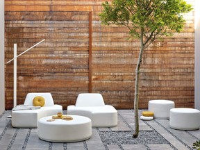 A patio with Manutti's Moon Island line