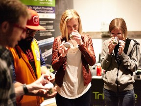 People learning to be marijuana sommeliers are shown in a handout photo from the Trichome Institute, a cannabis education company in Denver, Colo.