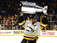 Pittsburgh Penguins goalie Matt Murray skates with the Stanley Cup on June 11.