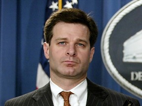 This file photo taken on August 20, 2004 shows US Attorney General for the Criminal Division, Christopher Wray, during a press conference at the Justice Department in Washington,DC. President Donald Trump announced on June 7, 2017, that he is tapping lawyer and former Justice Department official Christopher Wray to serve as his new FBI director, on the eve of critical testimony by the intelligence agency chief he ousted.