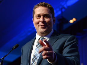 Andrew Scheer speaks after being elected leader of the federal Conservative party on May 27, 2017.
