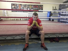 Boxer Jeff Horn poses for a photo in a gym in Brisbane, Australia, Monday, June 26, 2017. Horn is preparing for his WBO welterweight world boxing title bout against Filipino Manny Pacquiao on Sunday, July 2. (AP Photo/John Pye)