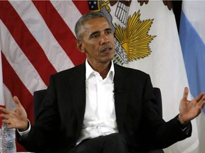 Former President Barack Obama speaks at a community event on the Presidential Center at the South Shore Cultural Center in Chicago on May 3, 2017.