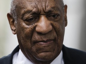 FILE - In this June 17, 2017 file photo, Bill Cosby arrives for his sexual assault trial at the Montgomery County Courthouse in Norristown, Pa. Cosby's next legal challenge shifts to California with a hearing scheduled Tuesday, June 27, to set a trial date in a lawsuit accusing him of sexually assaulting a teen at the Playboy Mansion more than 40 years ago. (AP Photo/Matt Rourke, File)