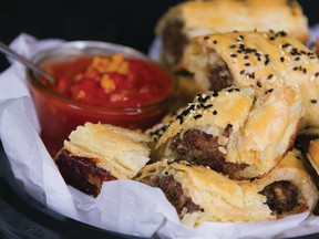 "Bison is a really phenomenal meat to cook with," Lindsay Anderson says. Here, it's wrapped with pre-made puff pastry to make citrus- and fennel-scented sausage rolls.