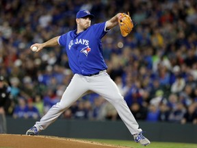 Toronto Blue Jays starting pitcher Joe Biagini works in the first inning against the Seattle Mariners on June 9.