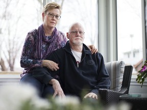 Carey and Yvonne Schepens are pictured in their home in Kingsville, ON,  Friday, March 31, 2017.  Carey Schepens has advanced PBC and is very concerned that he cannot look after his wife, Yvonne, as he feels he should.