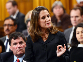 Minister of Foreign Affairs Chrystia Freeland delivers a speech in the House of Commons on Canada's Foreign Policy on June 6, 2017.