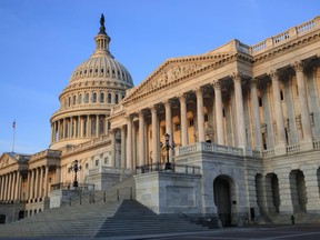 FILE - In this April 3, 2017, file photo, the Senate side of the Capitol is seen in Washington. If Republicans can't pass a budget, forget about a major overhaul of the nation's tax code _ at least if they want a GOP-only approach with President Donald Trump that would avoid Democratic delaying tactics. (AP Photo/J. Scott Applewhite, File)